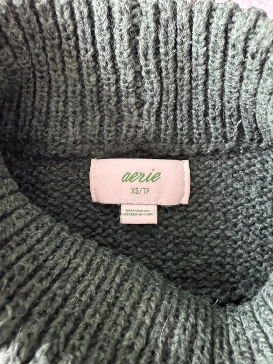 Aerie Dark Green Pullover Mockneck Sweater - Picture 3 of 4